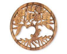 Závěsná dřevěná dekorace Strom života světlá - 30 cm - var. A