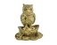 Sovička pozlacená 5 cm, sedící na ingotu
