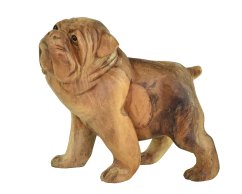 Dřevěná soška Bulldog 18 cm - varianta A
