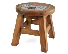 Stolička dřevěná dekor hrad - II. jakost