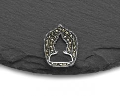 Stříbrný přívěsek Buddha hlava se zirkony