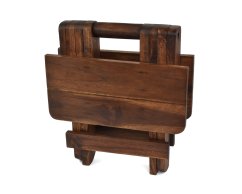 Skládací dřevěná stolička Fold Dark tmavá širší 30 cm