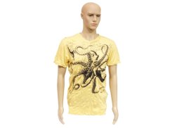 Tričko bavlna, potisk Chobotnice - žluté, vel. M