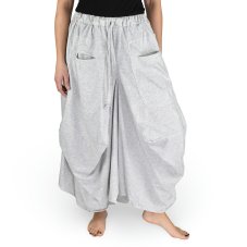 Sukně dlouhá YANI s kapsami, jednobarevná, bílo- šedá