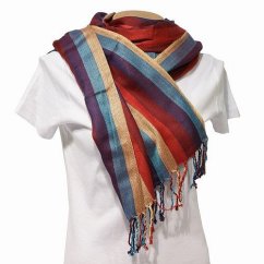 Šátek viskóza 200cm x 70cm pruhy multicolor AM