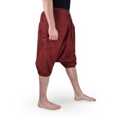 Harémové kalhoty aladin SRI, kraťasy, vínová, kapsa vpravo