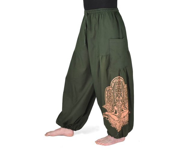 Kalhoty jóga KIET, Hamsa, zelené