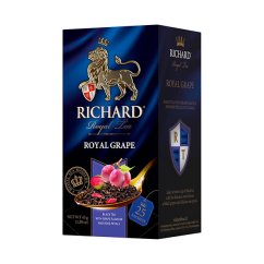 Černý aromatizovaný čaj Richard Royal Grape (25 sáčků) 45 g