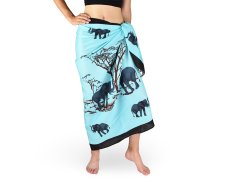 Sarong - Pareo REN, sloni, světle modrá, II. jakost