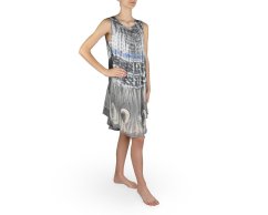 Dámské krátké šaty Wanda, batika, šedé