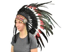 Indiánská čelenka bíločervenočerná var. B