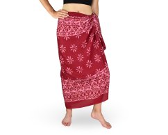 Sarong - Pareo REN, kvítek, vínová