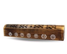 Stojan na vonné tyčinky truhlička natural GT Sedm čaker 30 cm II. jakost