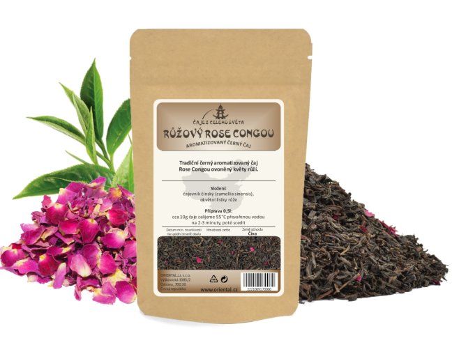 Černý aromatizovaný čaj Růžový Rose Congou - Gramáž čaje: 200 g