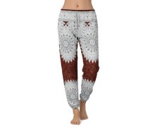 Kalhoty Joga WIN , bavlna, hnědá , mandaly