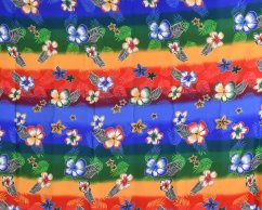 Sarong - Pareo REN, duha s květy, světle modrá, II. jakost