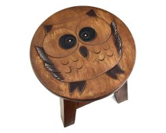 Stolička dřevěná dekor sova