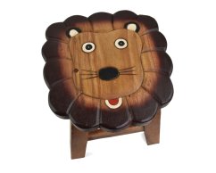 Stolička dřevěná dekor lev