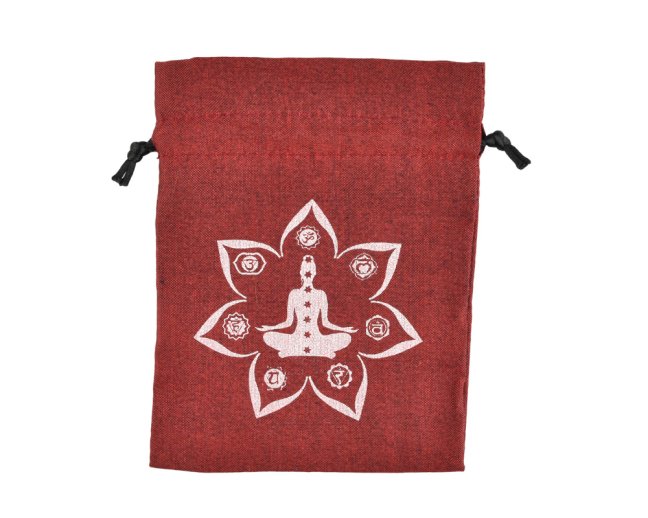 Dárkový stahovací pytlíček Jóga - vínový - 11 x 14 cm