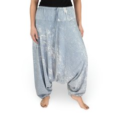 Harémové kalhoty aladin LISA 2.0, světle modrá, pruhy, batika