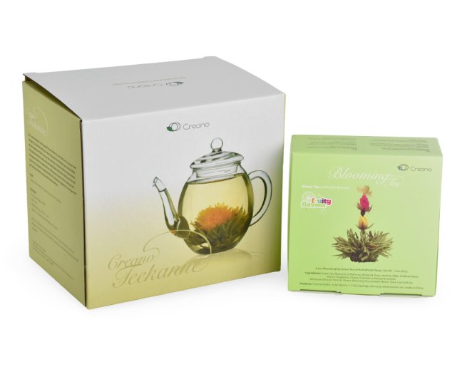Dárkový set Creano Green Tea - skleněná konvice a 6 ks čaje