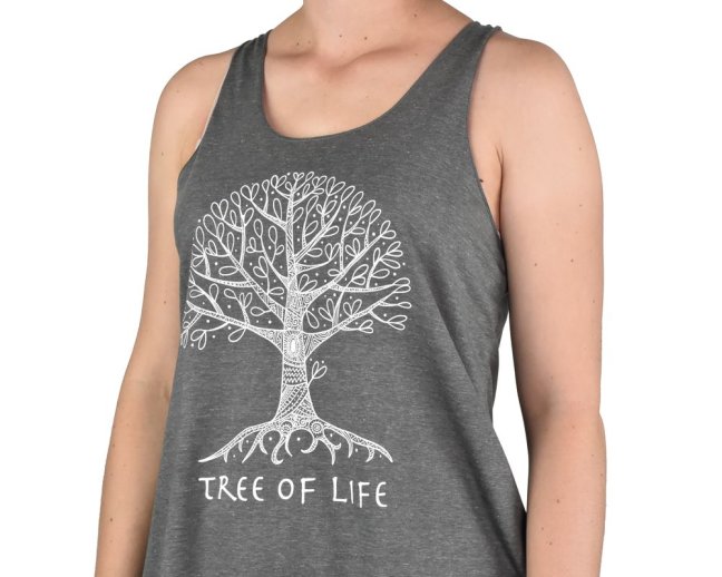 Dámské tílko YOGEE, šedé, strom života