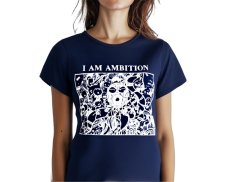 Dámské triko I AM AMBITION, bavlna, tmavě modrá
