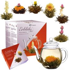 Dárkový set Creano Black & White Tea - skleněná konvice a 6 ks čaje - poškozená krabice