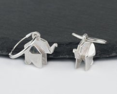 Stříbrné náušnice kroužek - Origami Elephant