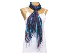 Šála tenká Ravi, viskóza, 170 x 60 cm, modrá