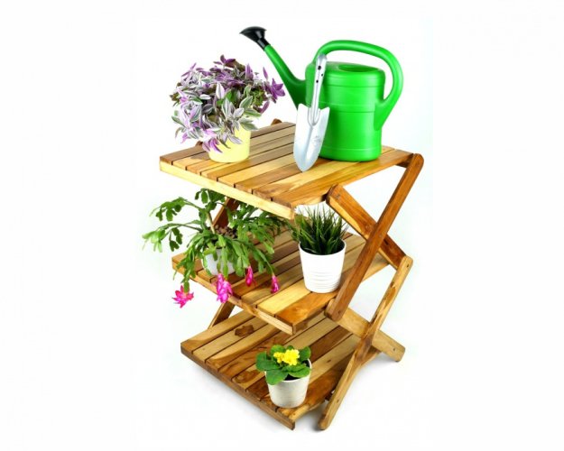 Dřevěný odkládací stolek Stack Triple světlý 68 cm