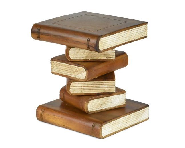 Dřevěný podstavec pod rostliny White Books 31 cm