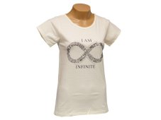 Dámské triko I AM INFINITE, bavlna, krémová