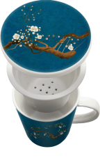 Porcelánový hrnek Royal Tea se sítkem modrý Magnolia - II. jakost