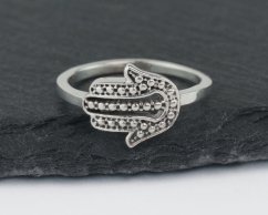 Stříbrný prsten Ruka Fatimy