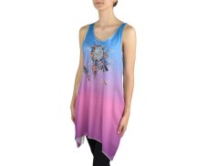 Dámský dlouhý top YOGESA II, krémový, lapač snů s růží