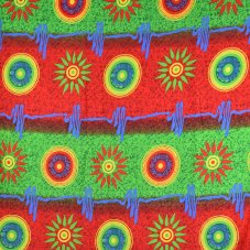 Sarong - Pareo KUJAKU, slunce, červeno - zelený