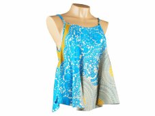 Dám. top široký, špaget. ram.,velké mandaly a růže,sv.modr oliv