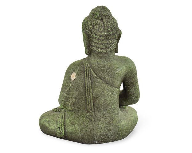 Betonová socha Buddha, meditace, čajová svíčka, zelená 30 cm, II. jakost