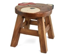 Stolička dřevěná dekor medvědí holka - II. jakost