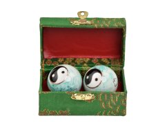 Meditační míčky Jin a Jang zelené 3,5 cm