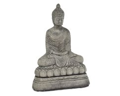 Zahradní betonová dekorace - Buddha meditující na lotosu - Dhyana Mudra - sleva