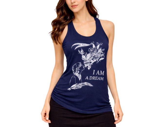 Dámské tílko I AM A DREAM, bavlna, tmavě modré - Velikost: M