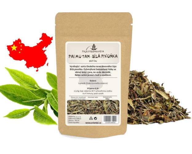 Bílý čaj China Pai Mu Tan (Bílá Pivoňka) - Gramáž čaje: 200 g