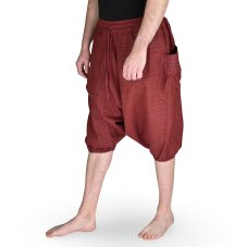 Harémové kalhoty aladin SRI, kraťasy, vínová, kapsa vlevo
