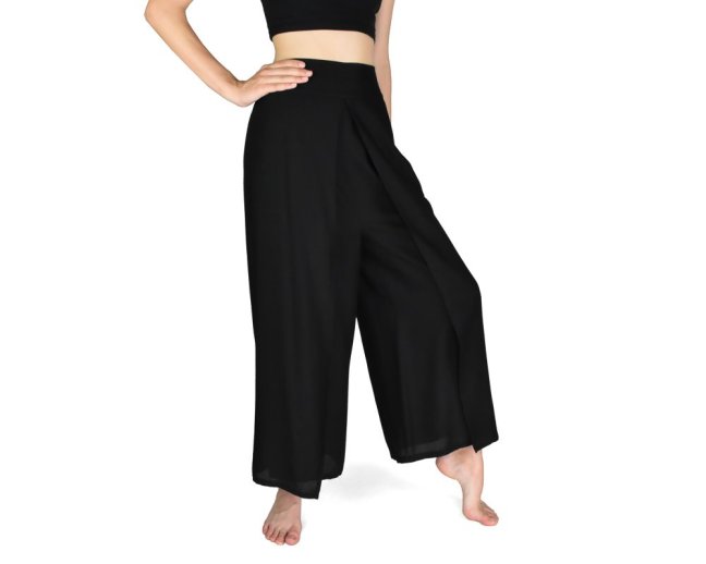 Kalhoty jóga open NUTCHA, černé - Velikost: M/L