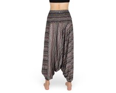 Harémové kalhoty aladin NATSU, proužky, hnědá, se šňůrkou