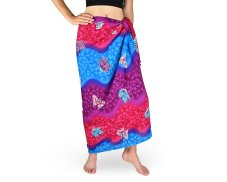Sarong - Pareo REN, duha s motýly, modrá, II. jakost