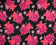 Sarong - Pareo REN, Hibis, černý, růžový květ, var. B