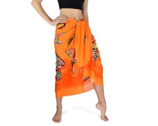 Sarong - Pareo VERADIS, oranžový, želvy a ryby, II. jakost